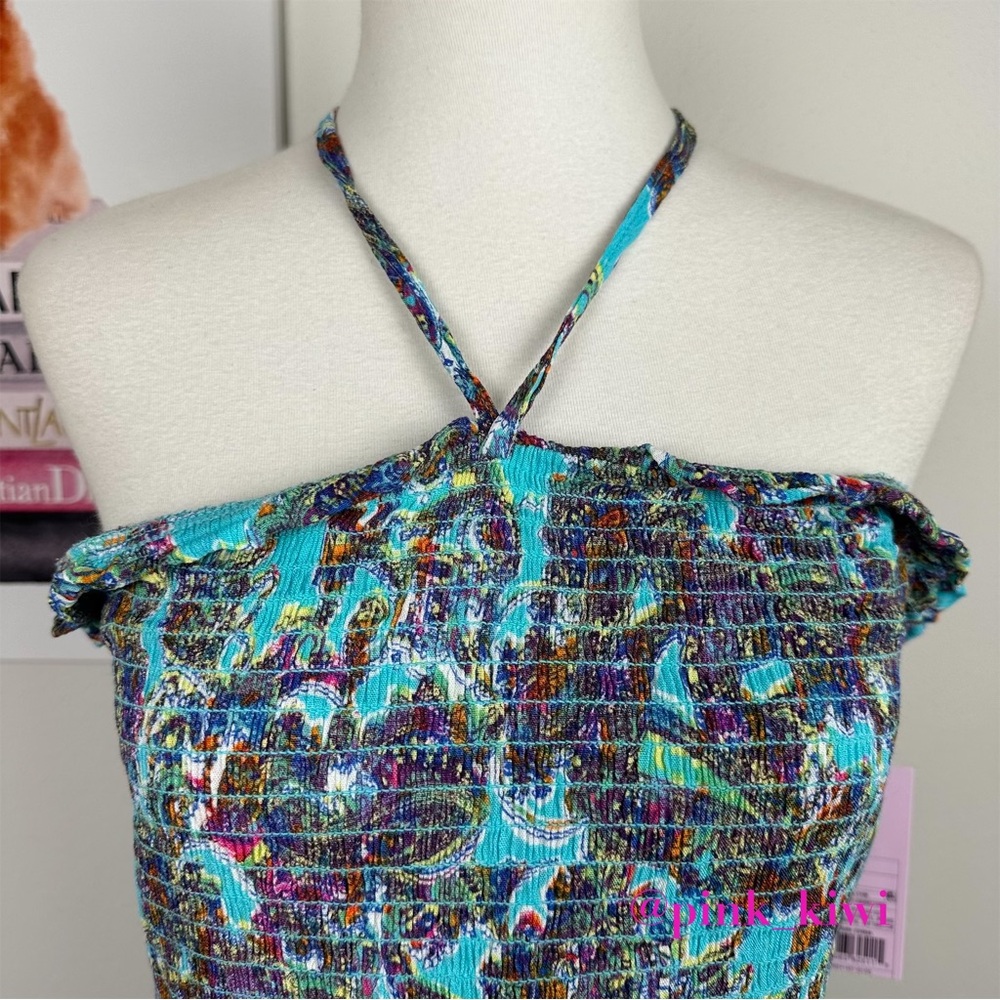 Wild Fable Printed Sleeveless Woven Smocked Romper - Picture 3 of 13